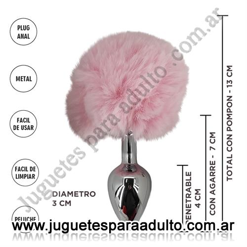 Anales, , Pluga de metal S con cola de conejo rosa 