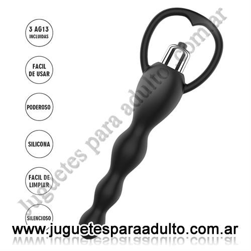 Anales, Anal con vibrador, Dilatador anal negro Aquila con aro para extraccion