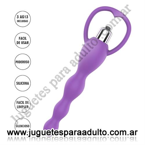 Anales, Anal con vibrador, Dilatador anal con aro extractor purpura Aquila