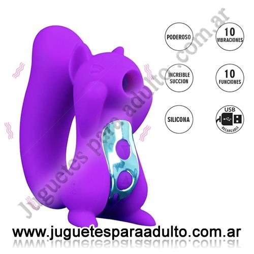 Estimuladores, Succionadores, Ursa succionador de clitoris con forma de ardilla, vibracion y carga USB