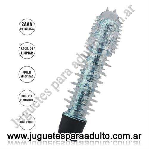 Vibradores, Vibradores rigidos, Vibrador sagitta y estimulador femenino con centro azul