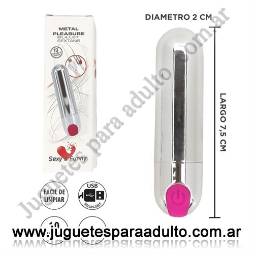 Estimuladores, Estimuladores de clitoris, Bala vibradora con carga USB y varias velocidades