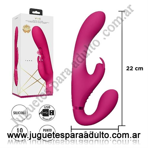 Estimuladores, Estimuladores de clitoris, Doble estimulador strapon con estimulacion de punto G doble y carga USB