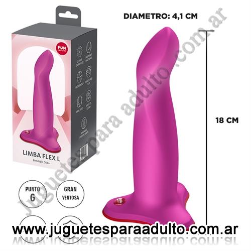 Marcas Importadas, Fun Factory, Limba Flex L dildo con sopapa para estimulacion del punto G ideal para arnes