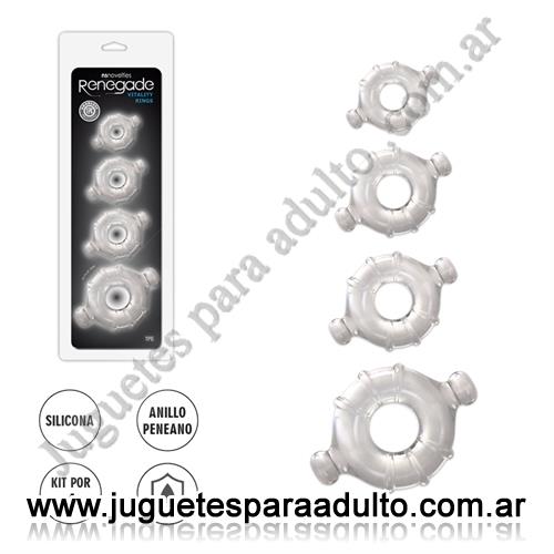 Especificos, Anillos sin vibrador, Renegade Vitality Rings: set de anillos flexibles para mayor control y duración